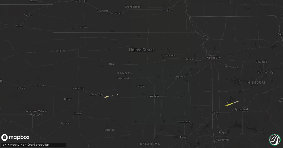 Hail map in Kansas on March 11, 2021
