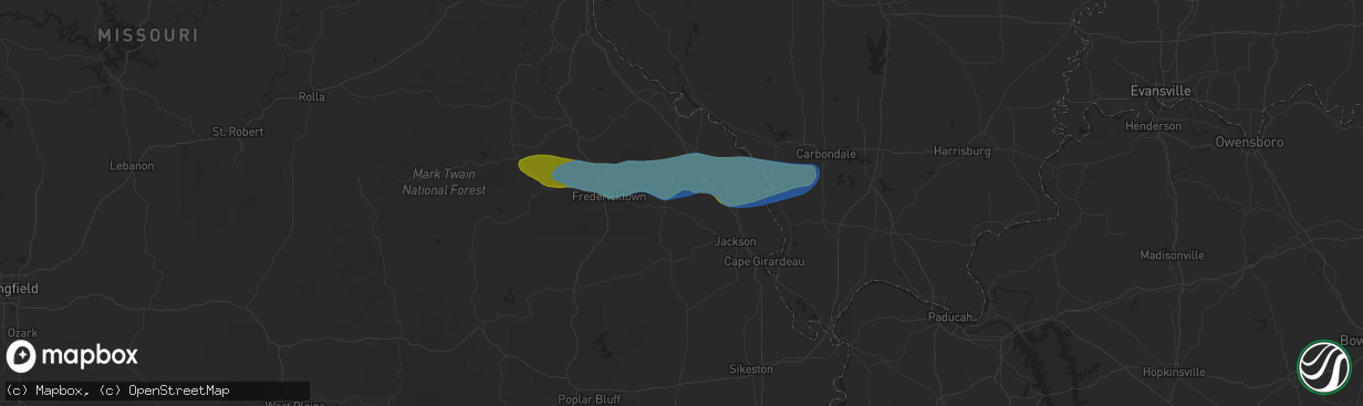 Hail map in Sedgewickville, MO on March 11, 2021