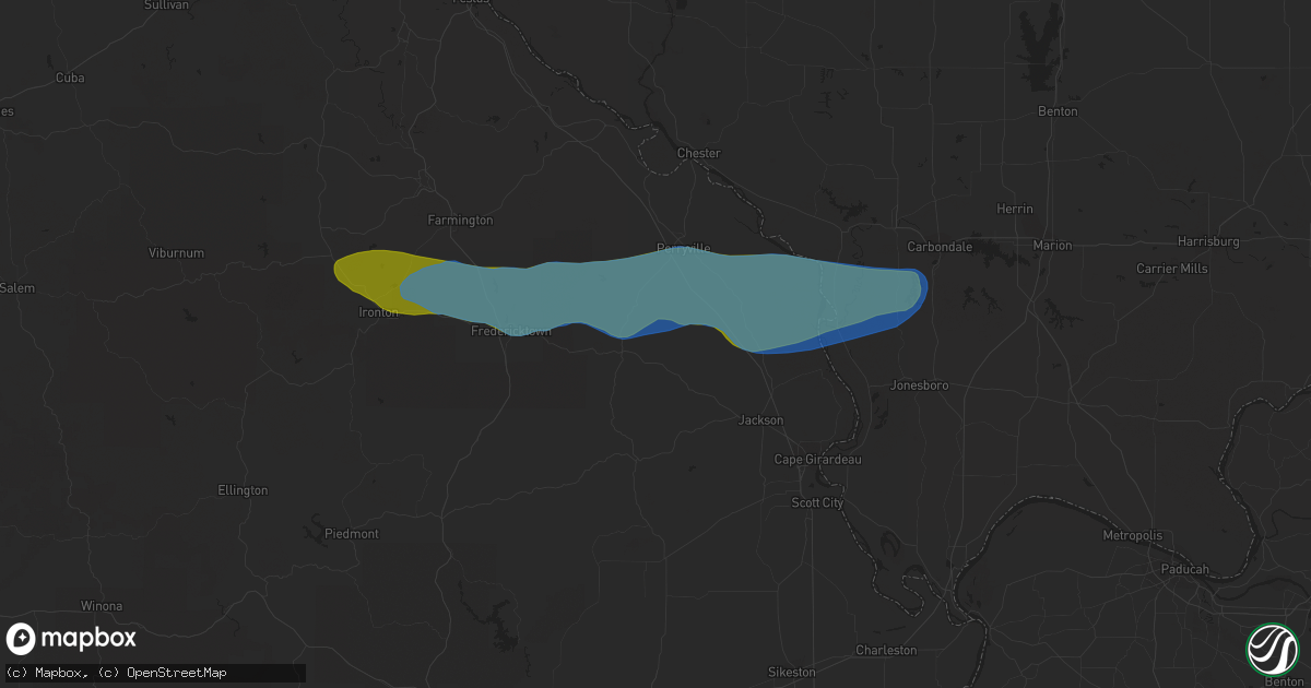 Hail map in Sedgewickville, MO on March 11, 2021