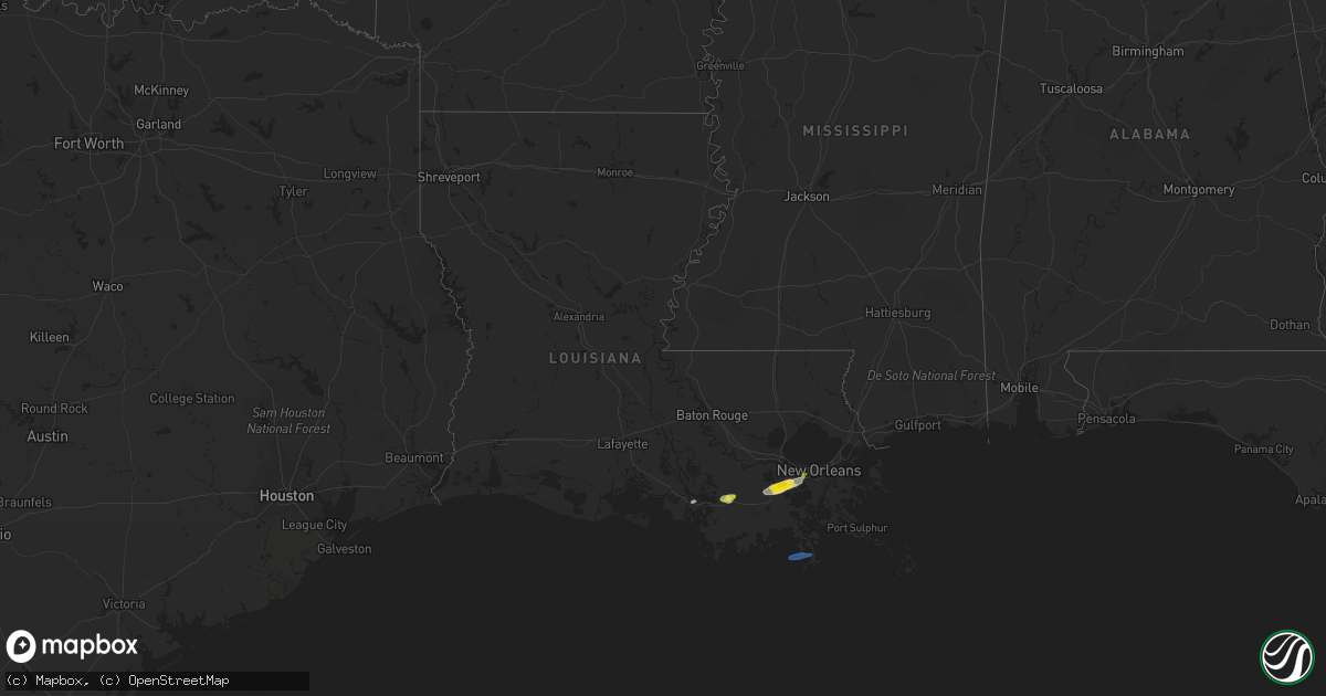 Hail map in Louisiana on March 11, 2022