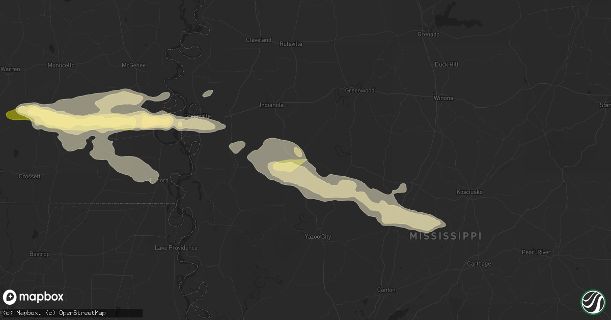 Hail map in Belzoni, MS on March 11, 2023
