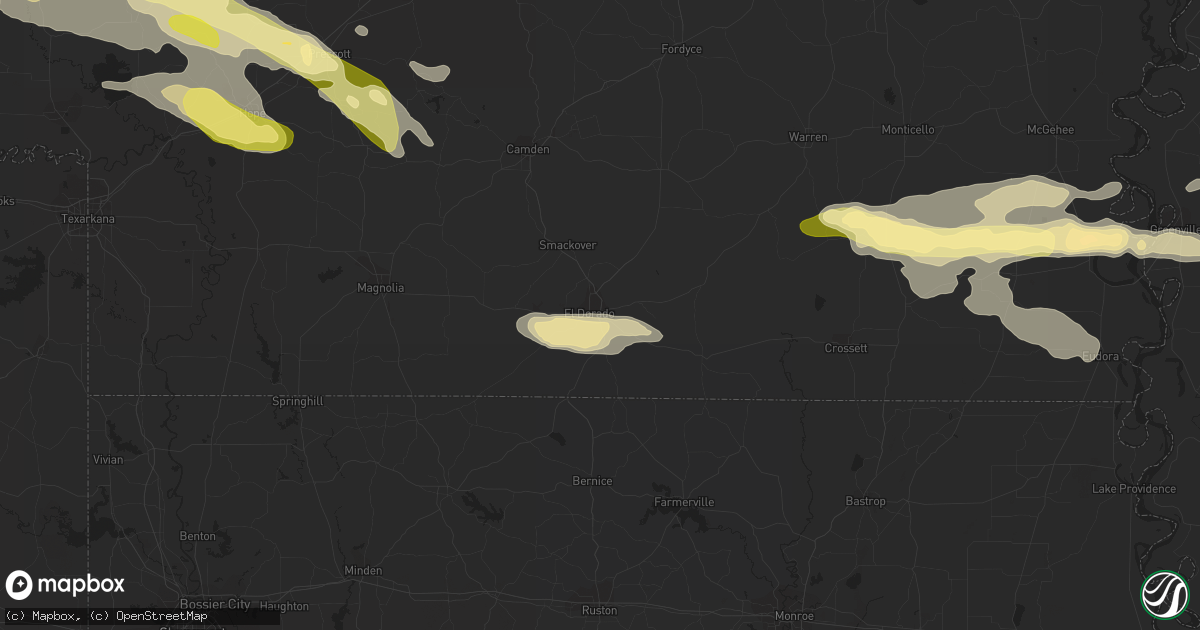 Hail map in El Dorado, AR on March 11, 2023