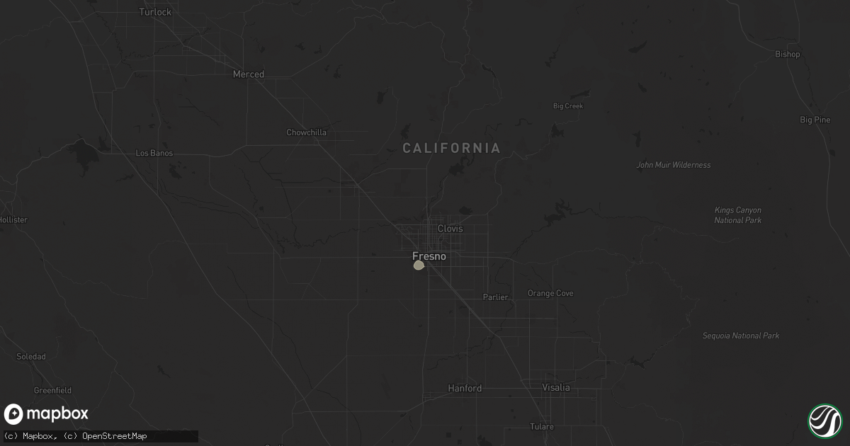 Hail map in Fresno, CA on March 11, 2023