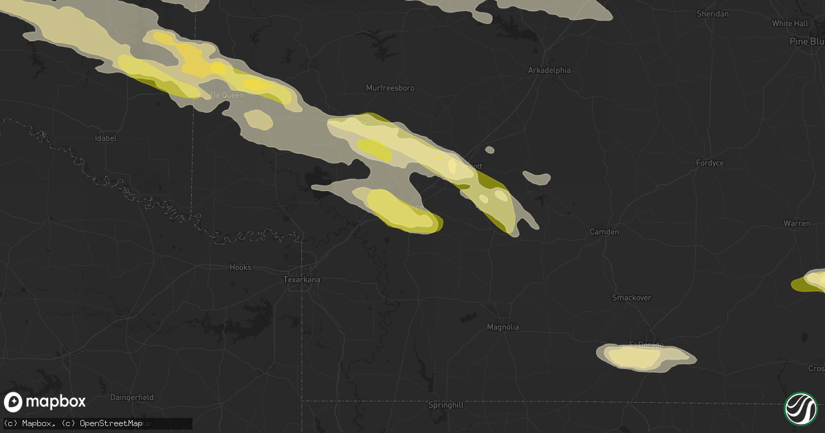 Hail map in Hope, AR on March 11, 2023