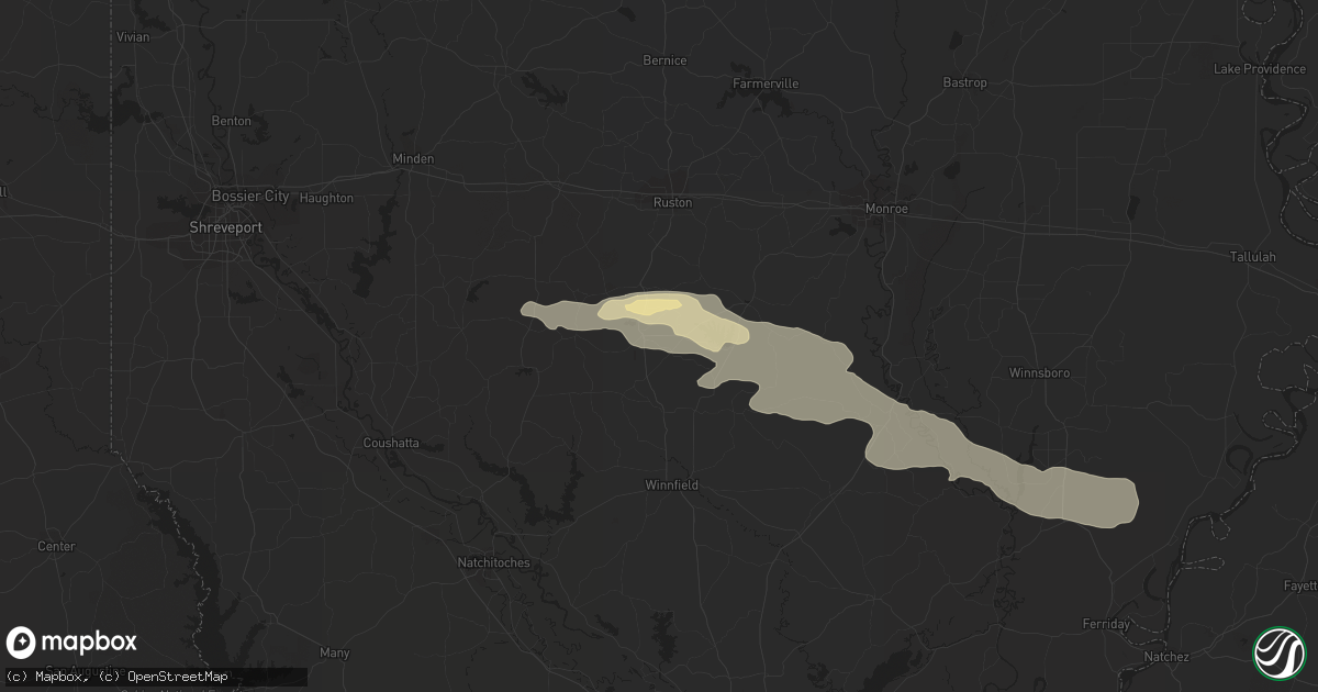 Hail map in Jonesboro, LA on March 11, 2023