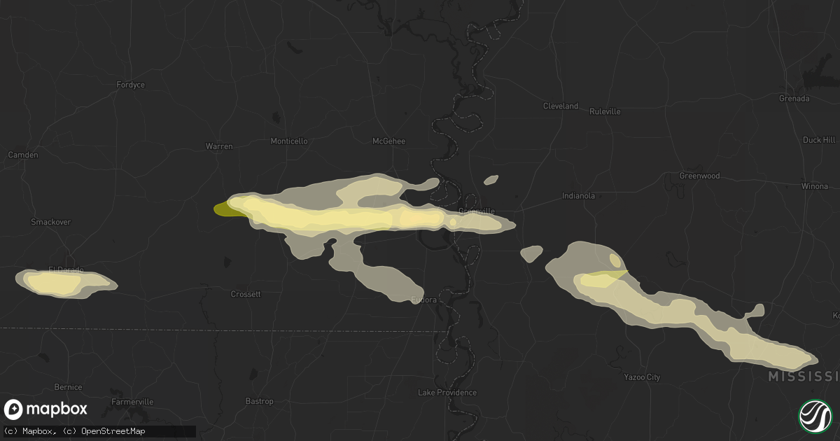 Hail map in Lake Village, AR on March 11, 2023