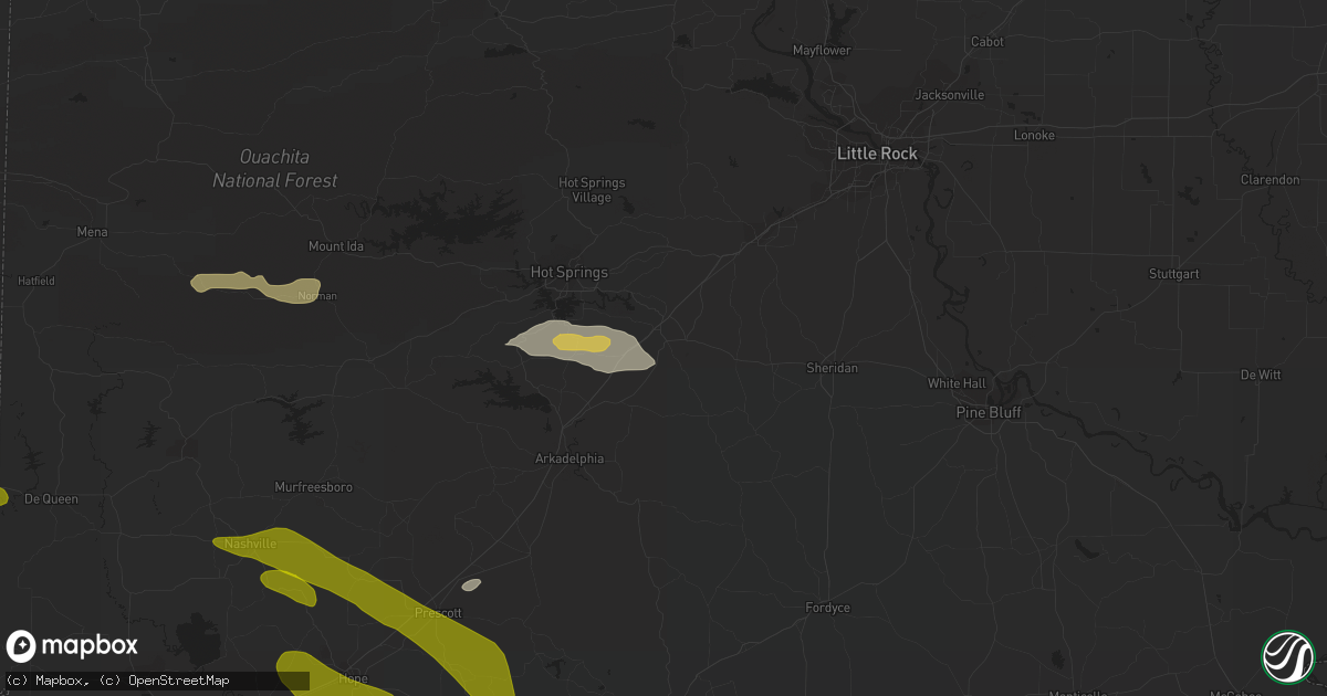 Hail map in Malvern, AR on March 11, 2023