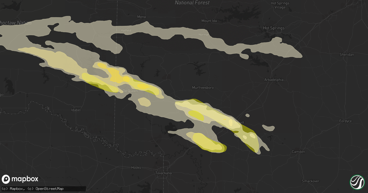 Hail map in Nashville, AR on March 11, 2023