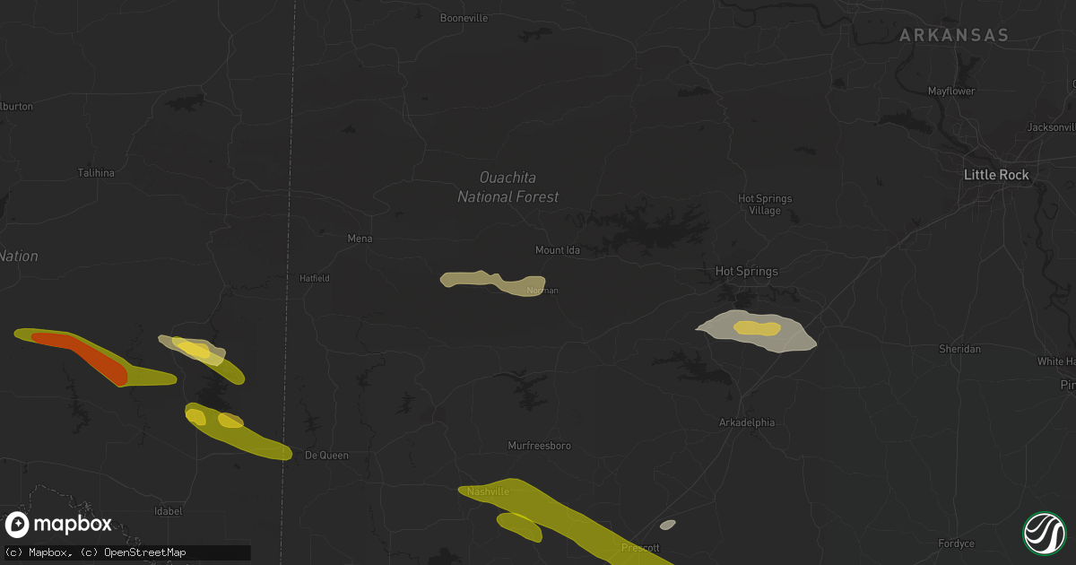 Hail map in Norman, AR on March 11, 2023
