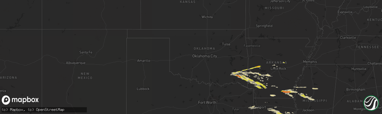 Hail map in Oklahoma on March 11, 2023