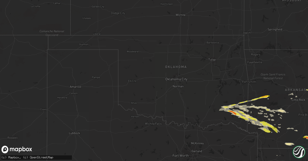 Hail map in Oklahoma on March 11, 2023