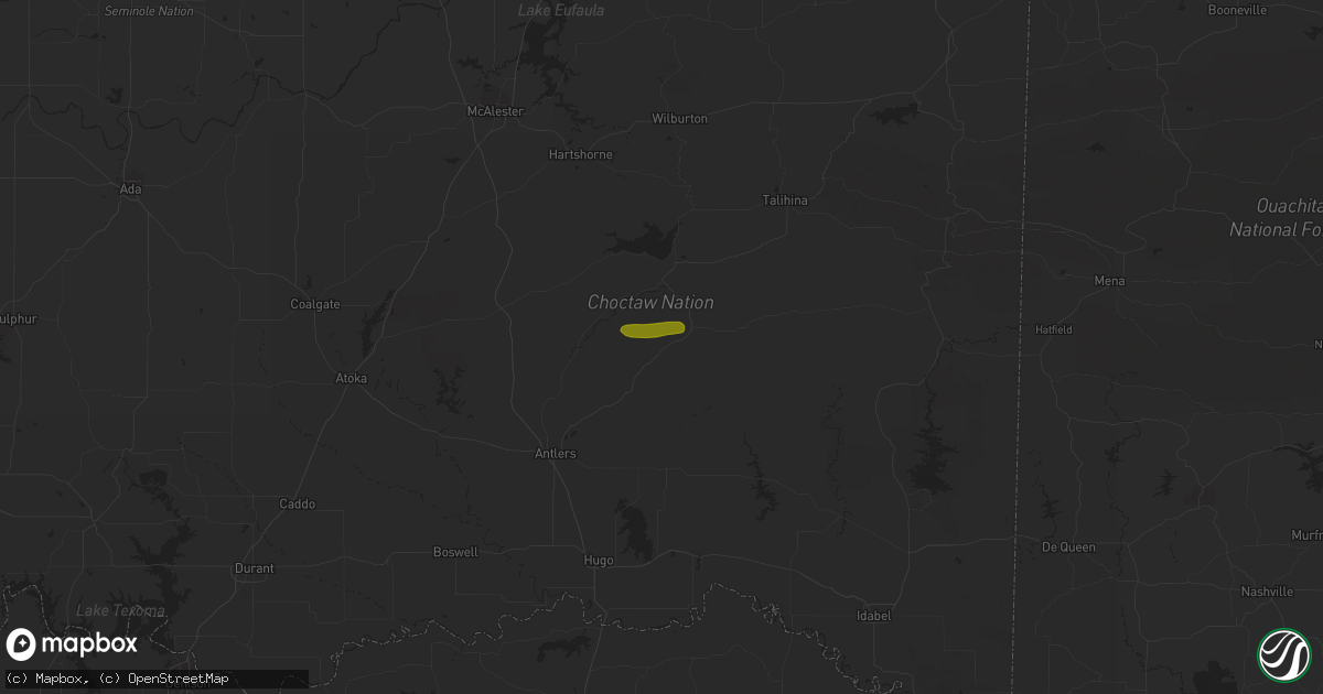 Hail map in Snow, OK on March 11, 2023