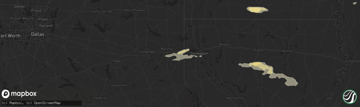 Hail map in Waskom, TX on March 11, 2023