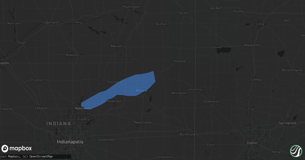 Hail map in Albany, IN on March 11, 2026