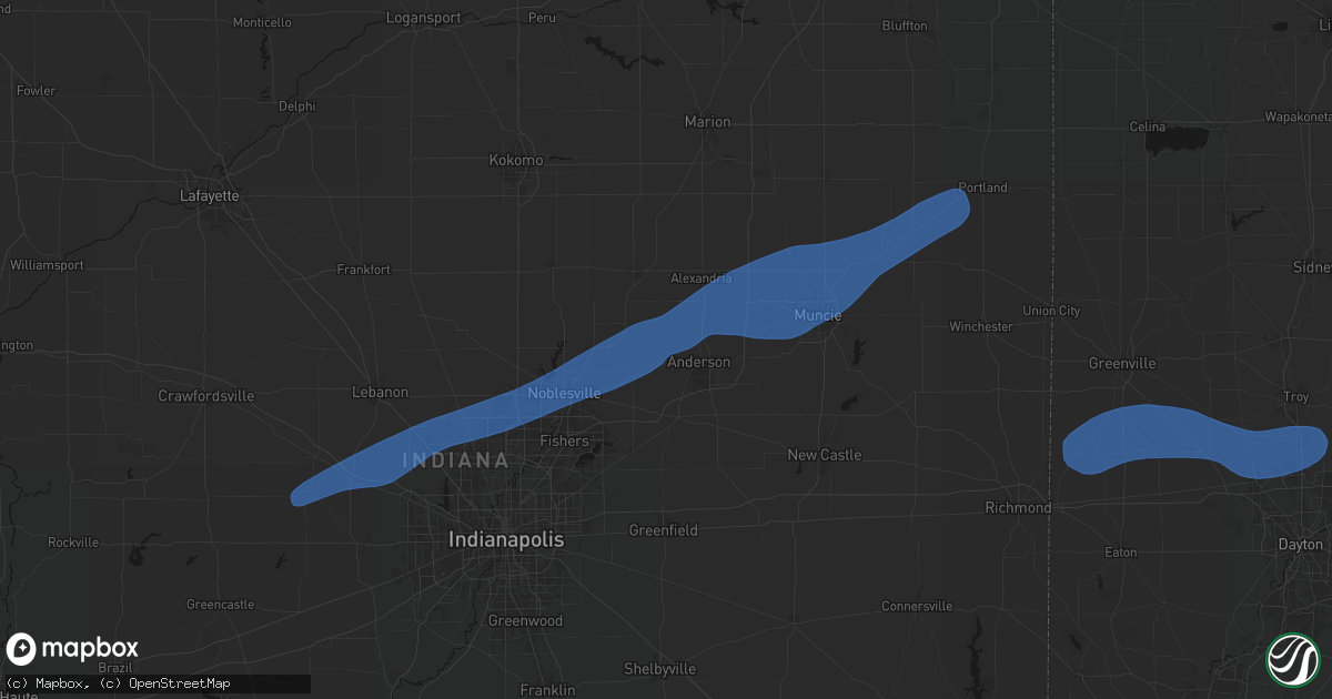 Hail map in Anderson, IN on March 11, 2026