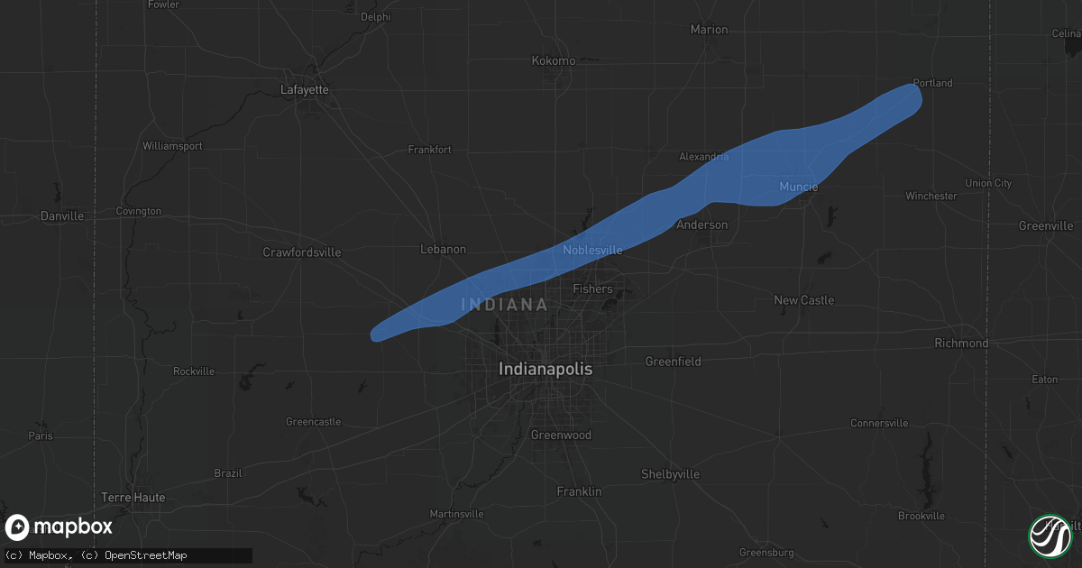 Hail map in Carmel, IN on March 11, 2026