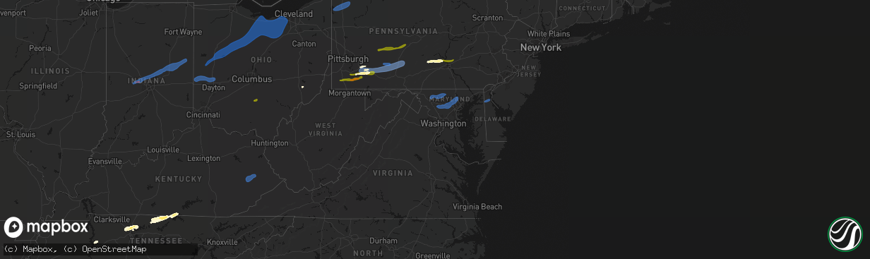 Hail map in Delaware on March 11, 2026