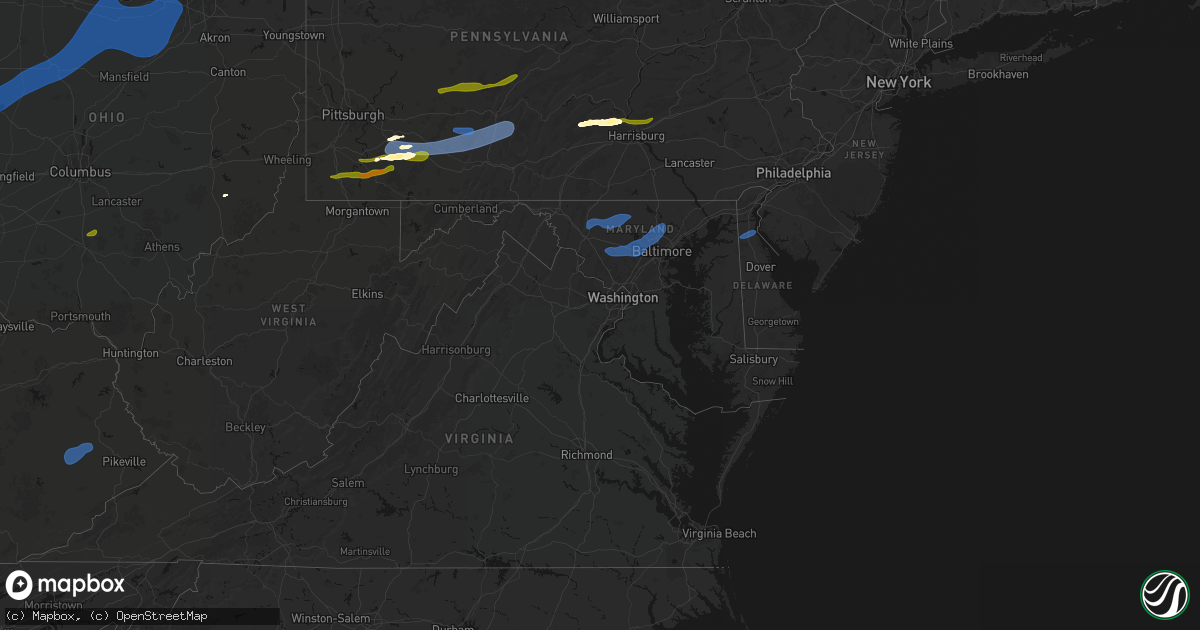 Hail map in Delaware on March 11, 2026