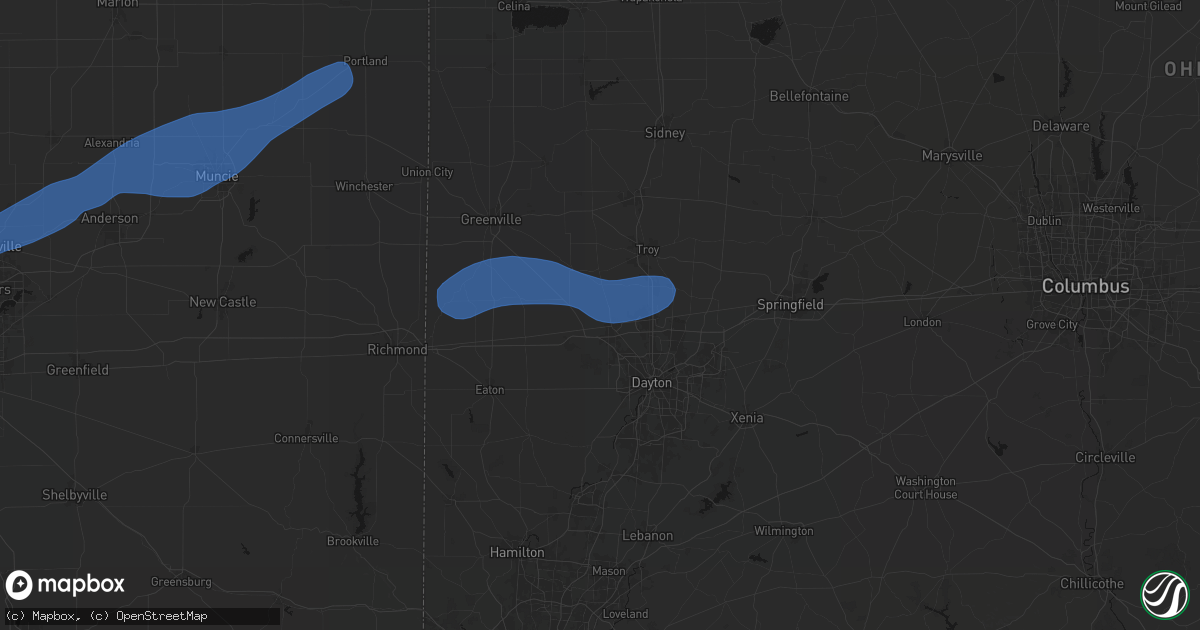 Hail map in Englewood, OH on March 11, 2026