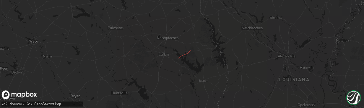 Hail map in Etoile, TX on March 11, 2026