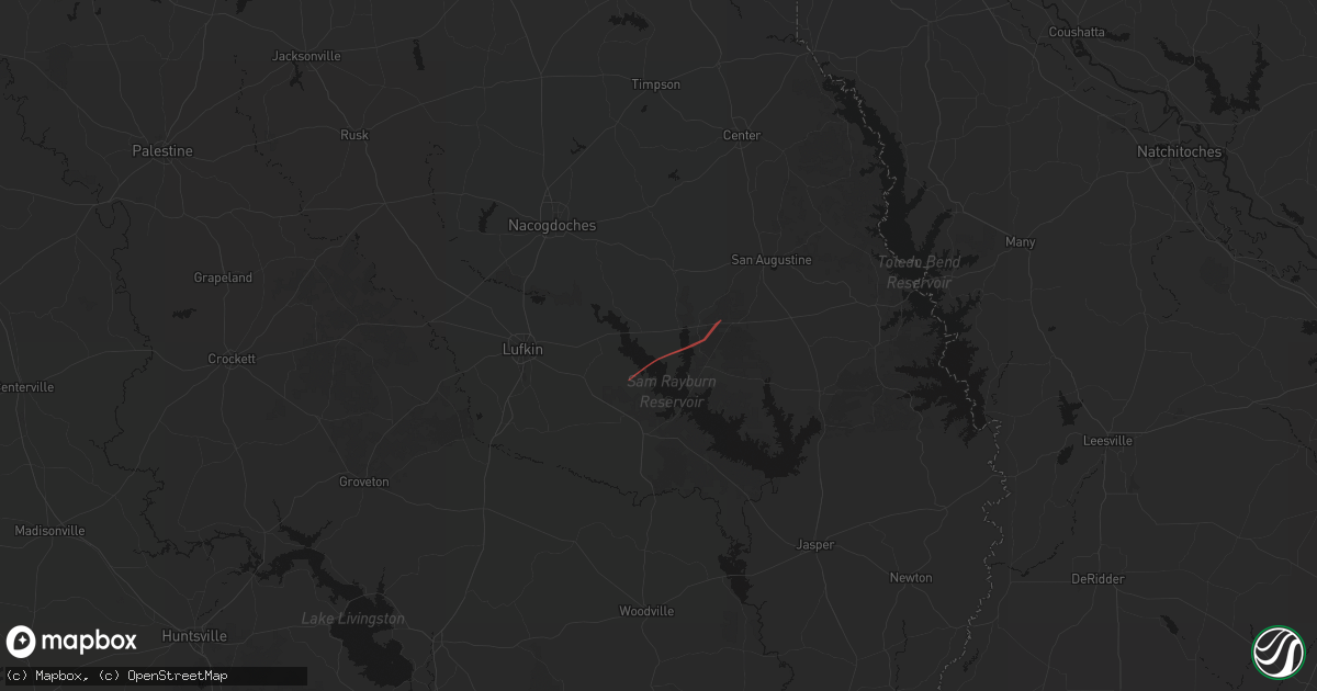 Hail map in Etoile, TX on March 11, 2026