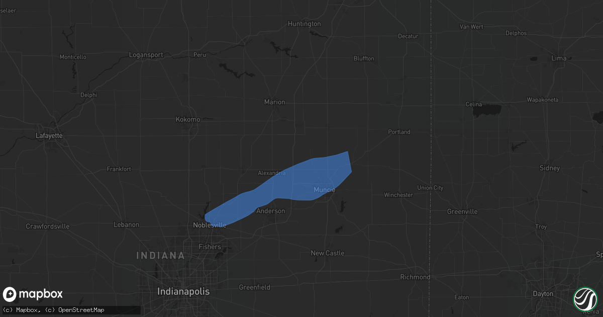 Hail map in Gaston, IN on March 11, 2026