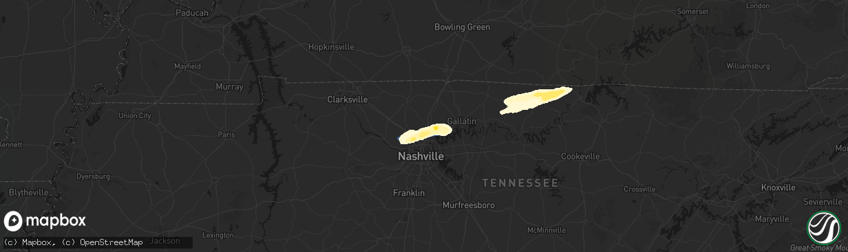 Hail map in Goodlettsville, TN on March 11, 2026