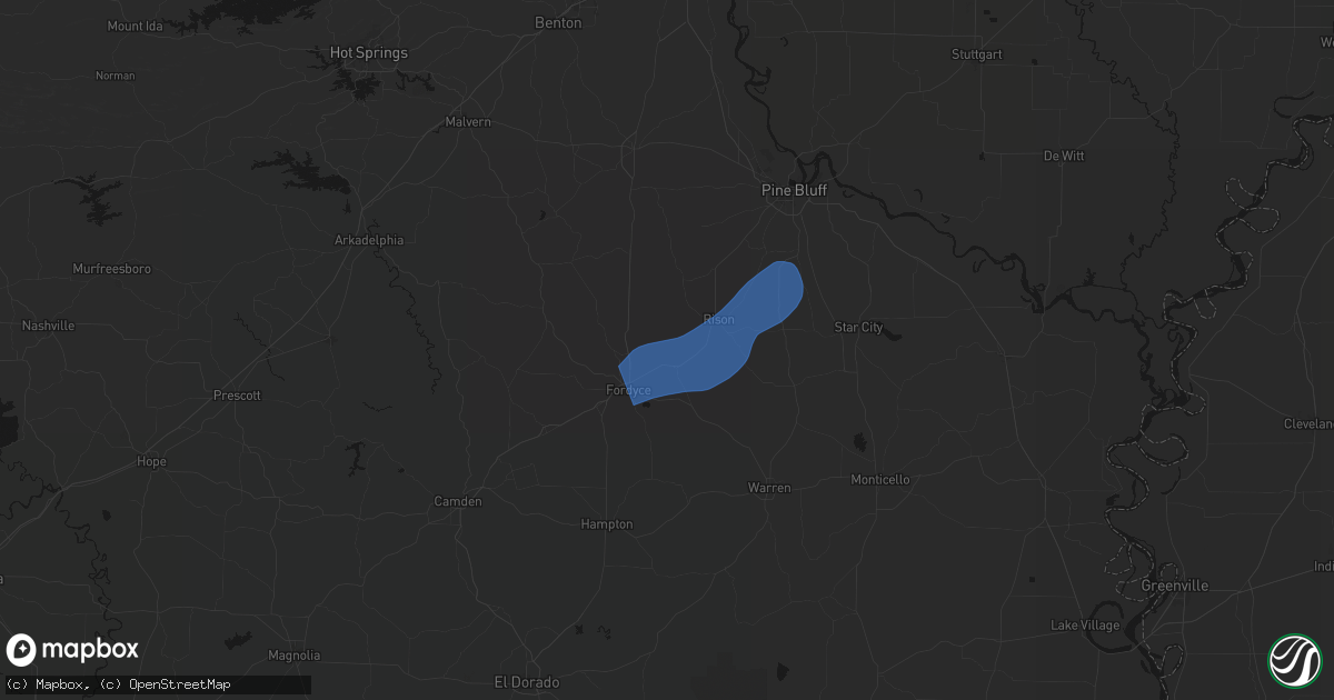 Hail map in Kingsland, AR on March 11, 2026