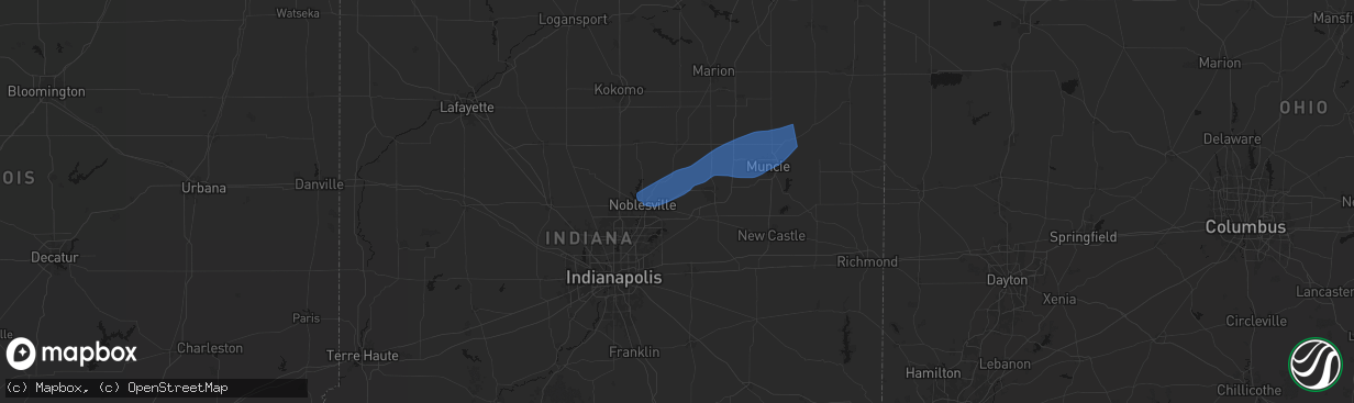 Hail map in Lapel, IN on March 11, 2026