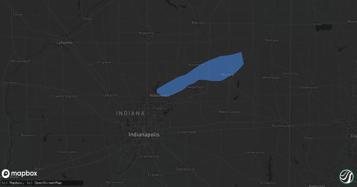 Hail map in Lapel, IN on March 11, 2026
