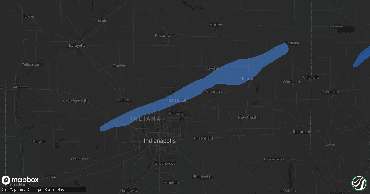 Hail map in Noblesville, IN on March 11, 2026