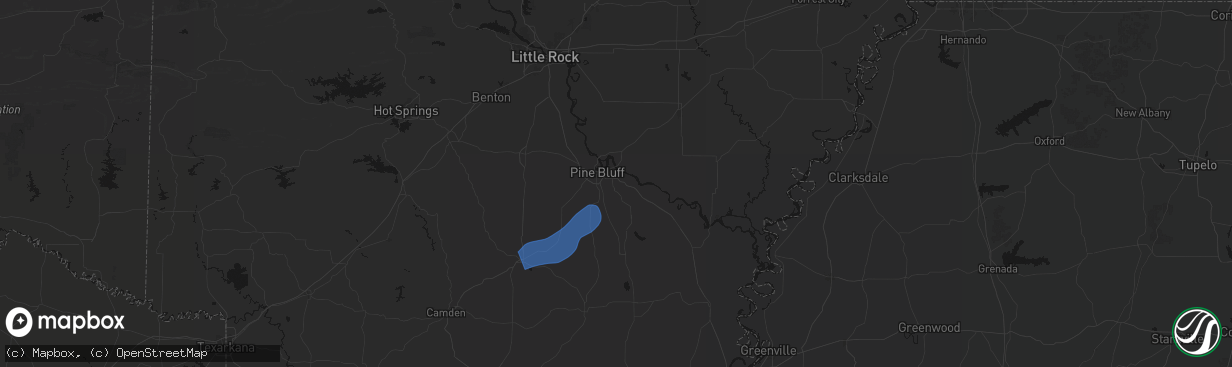 Hail map in Pine Bluff, AR on March 11, 2026