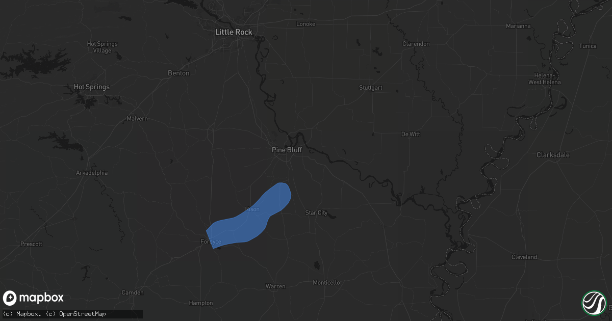 Hail map in Pine Bluff, AR on March 11, 2026