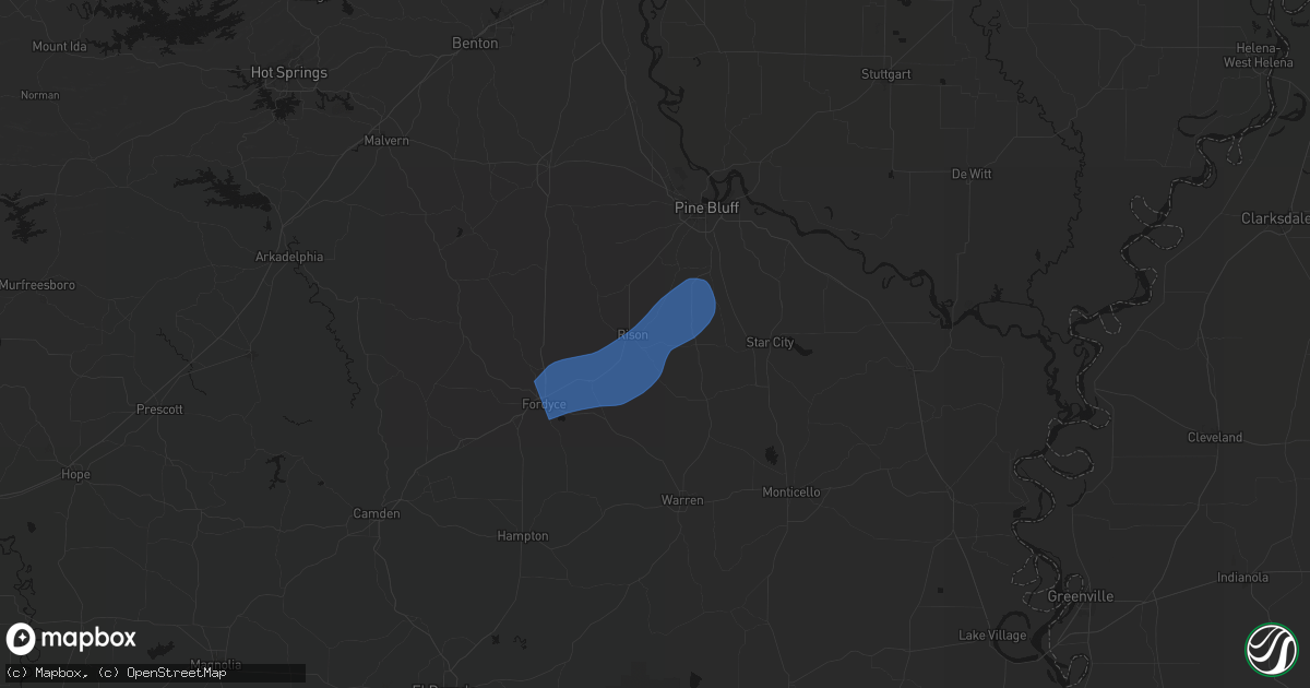 Hail map in Rison, AR on March 11, 2026