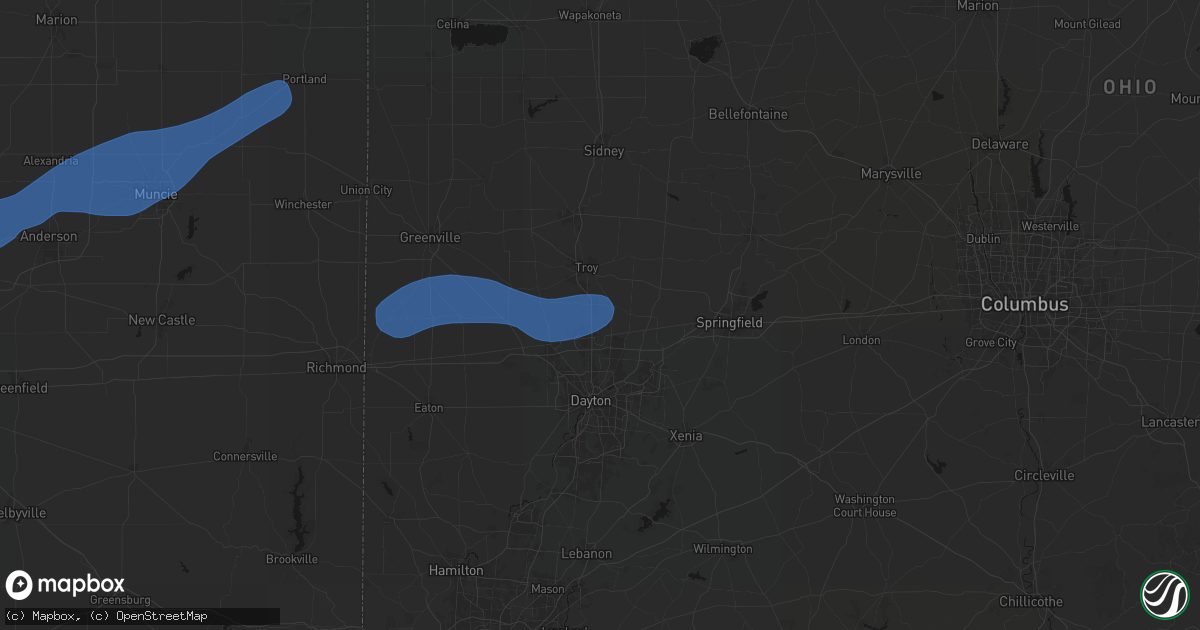 Hail map in Tipp City, OH on March 11, 2026