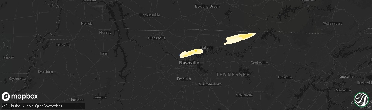 Hail map in Whites Creek, TN on March 11, 2026