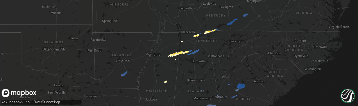 Hail map on March 11, 2026