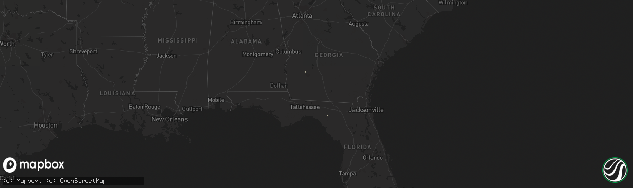 Hail map in Florida on March 12, 2015