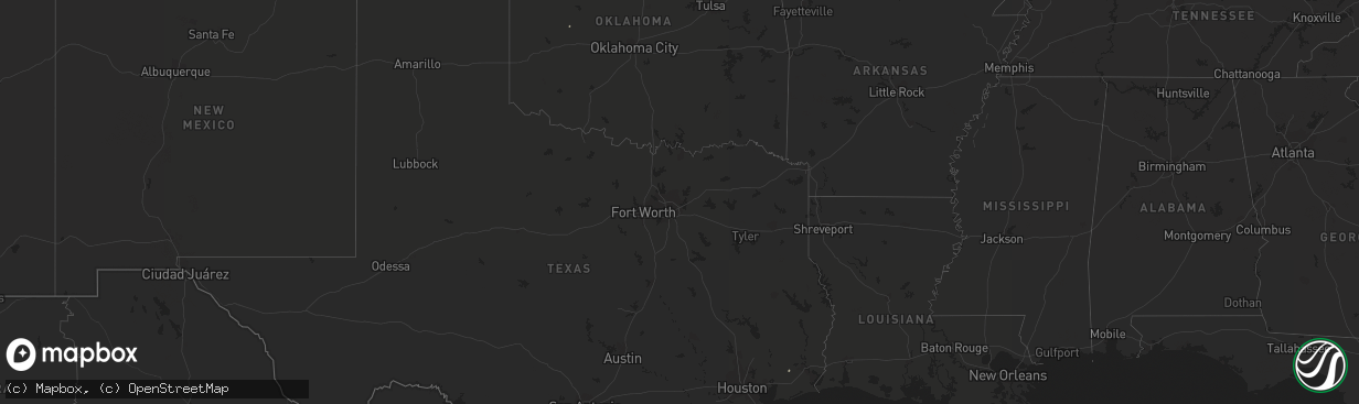 Hail map in Texas on March 12, 2016