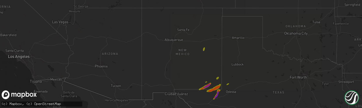 Hail map in New Mexico on March 12, 2019