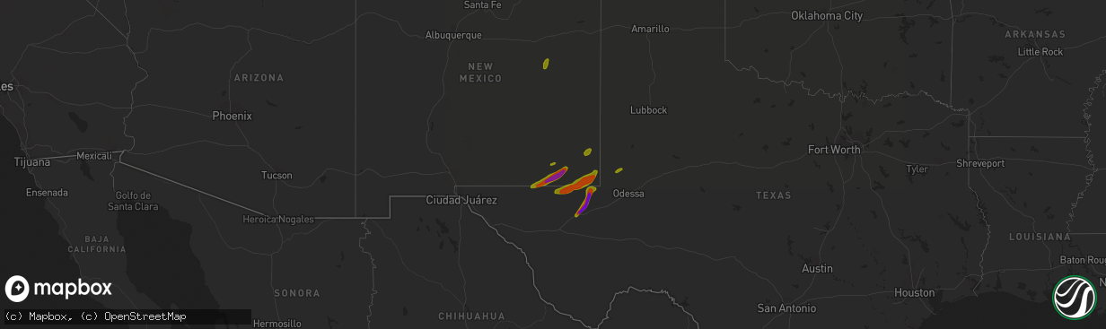 Hail map on March 12, 2019