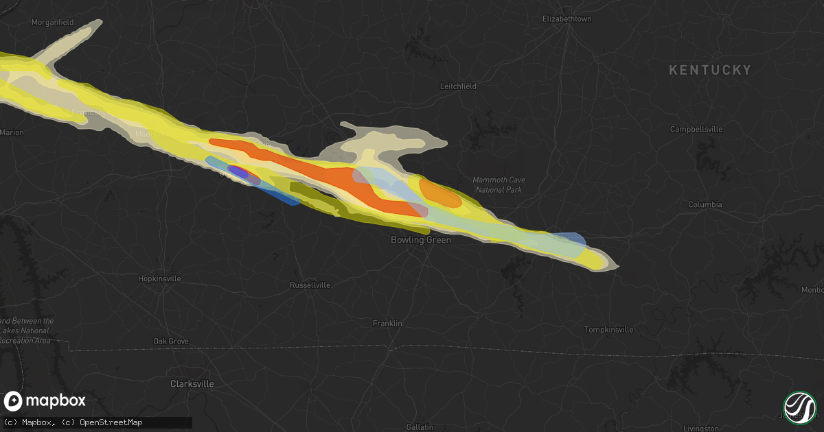 Hail map in Bowling Green, KY on March 12, 2020