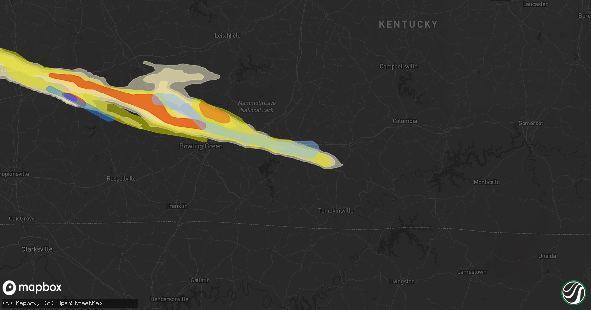 Hail map in Glasgow, KY on March 12, 2020