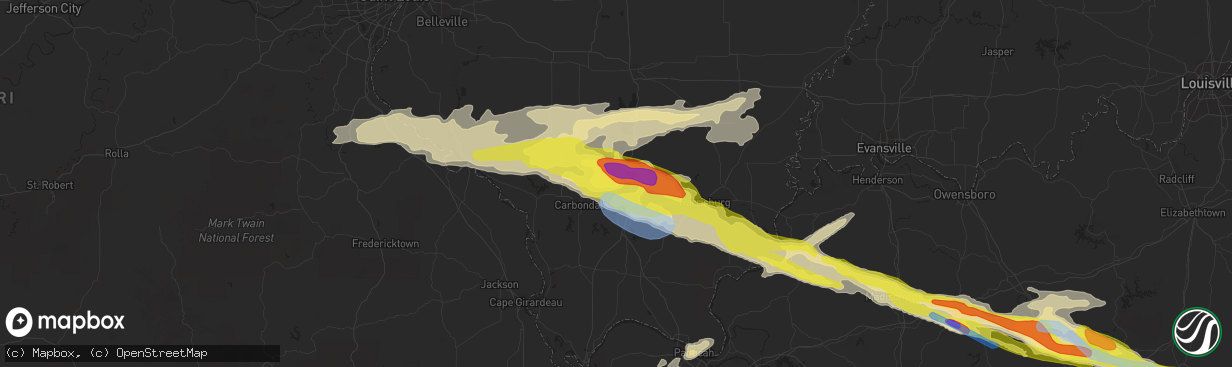 Hail map in Herrin, IL on March 12, 2020