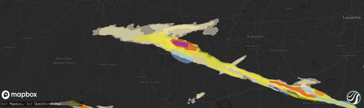 Hail map in Marion, IL on March 12, 2020