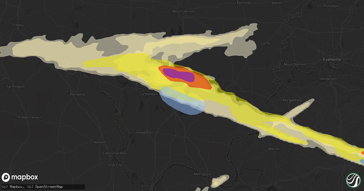 Hail map in Marion, IL on March 12, 2020