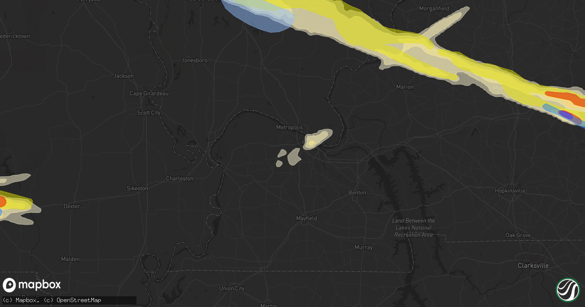 Hail map in Paducah, KY on March 12, 2020