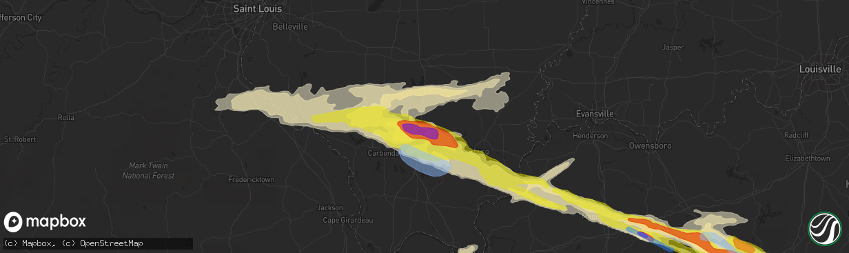 Hail map in West Frankfort, IL on March 12, 2020