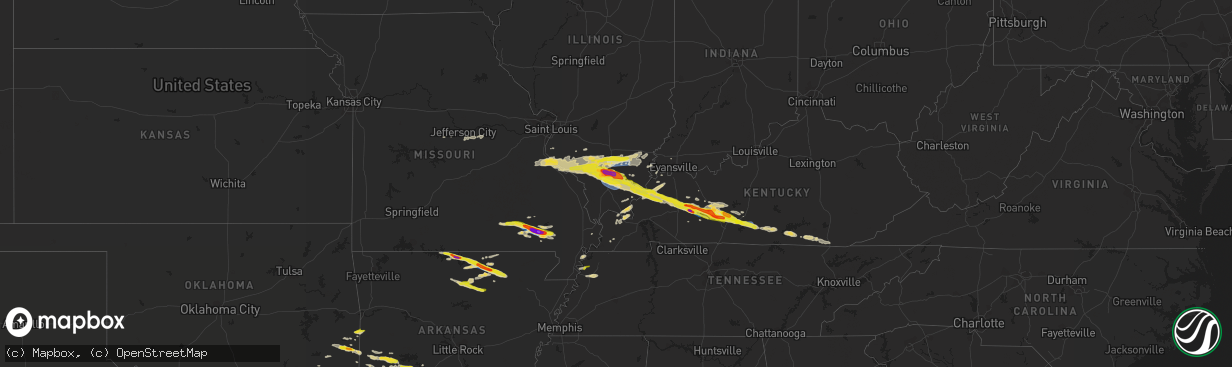 Hail map on March 12, 2020