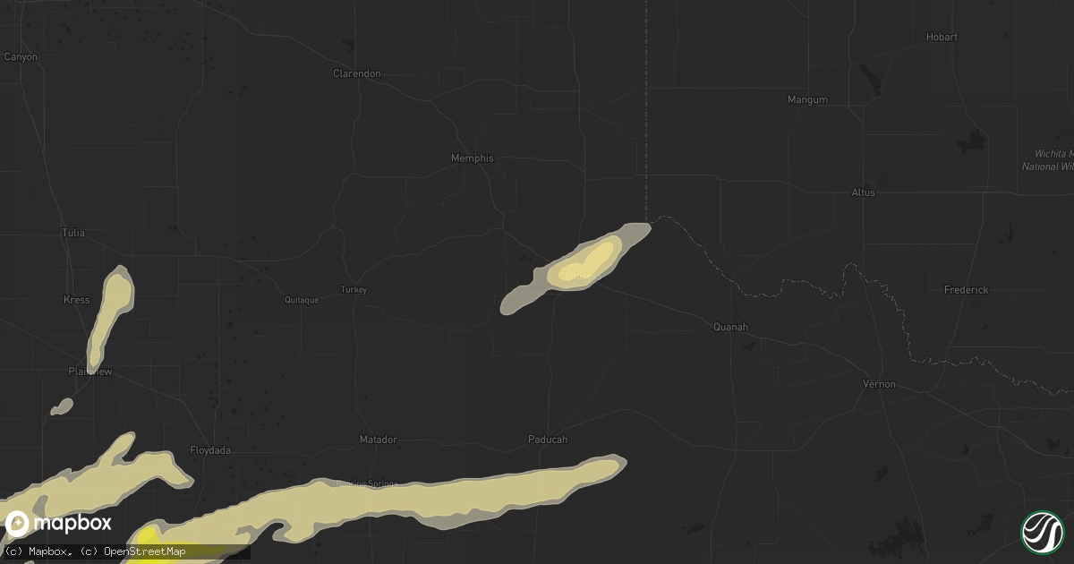 Hail map in Childress, TX on March 12, 2021